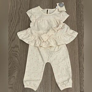 Baby Gap Cream Polka Dot 3pc set 6-12M